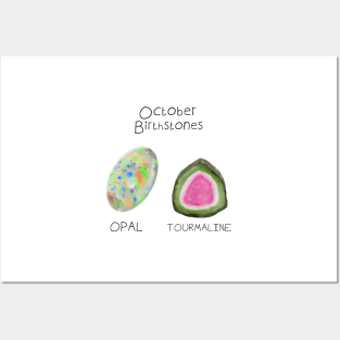 October Birthstones Pack - Opal and Tourmaline Posters and Art